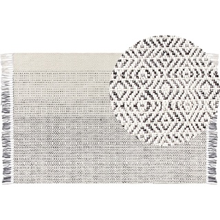 Beliani, Teppich, Wollteppich Weiß/Grau 160 x 230 cm OMERLI (160 x 230 cm)