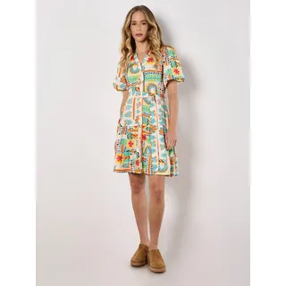 Apricot Tropisches Patchwork-Minikleid Minikleid bunt L