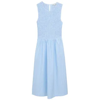 TOM TAILOR DENIM Damen Smock Midi-Kleid, blau, Gestreift, Gr. XXL