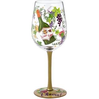 NymphFable Bunte Weinglas Handbemalt 15oz Rotweinglas Cocktailgläser Neuheit Geschenk für Geburtstage, Hochzeiten, Valentinstag