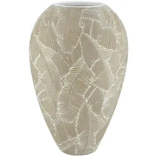 Deko Vase , beige , Polyresin (Kunstharz) , Maße (cm): B: 24,5 H: 40,5 T: 13