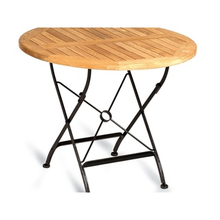 Klapptisch Oxford 90 cm rund Eisen / Tea k SonnenPartner