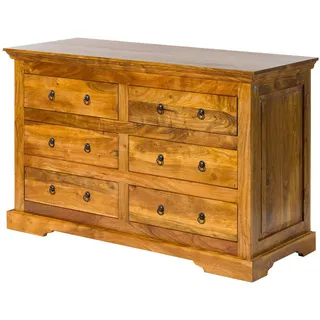 MASSIVMOEBEL24.DE Kommode Akazie 145 x 90 x 58 cm Honig lackiert