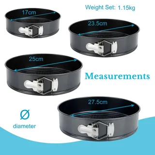 Intirilife Springformen-Set 4-teilig Ø 17 / 23 / 25 / 27 cm