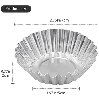 20 Mini-eierkuchenformen Aus Aluminium, Antihaftbeschichtet, Für Cupcakes Und Kuchen, Wiederverwendbar, Küchenbackformen