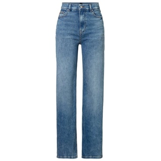 BOSS ORANGE Straight-Jeans C_MARLENE HR 2.0 Premium Damenmode mit BOSS Leder-Badge blau