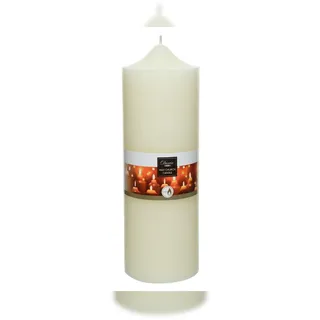 Decoris Kirchenkerze 10x25cm Große Paraffin Wachskerzen Blockkerzen Dicke Altarkerzen Stumpenkerze Cremeweiß Ivory Elfenbein