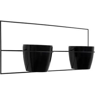 SEELLOO Wandblumenbeet, Wandvase, Moderne Hängende Blumentöpfe für die Wand, Wand-Deko für Zimmer, Balkon und Garten, Zimmerpflanzen, 82x31 cm Schwarz