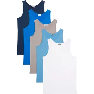 bonprix Unterhemd 5 St. Blau/Grau 176-182