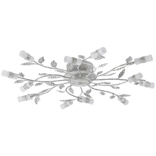 Lindby LED Deckenleuchte 'Bolonia' (Landhaus, Vintage, Rustikal) in Weiß aus Metall u.a. für Wohnzimmer & Esszimmer (12 flammig,) - Lampe, LED-Deckenlampe, Deckenlampe, Wohnzimmerlampe