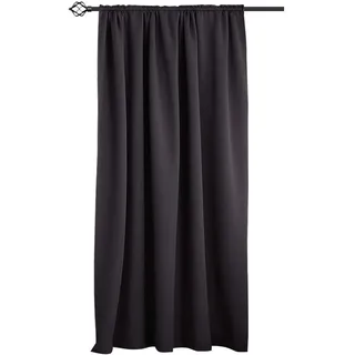 Woltu Thermovorhang Kräuselband 135 x 175 cm Schwarz 1 St