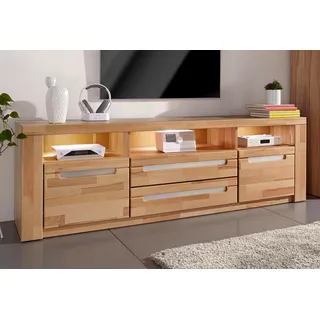 Home Affaire Lowboard »Kolding«, Breite 180 cm mit 2 Schubkästen braun