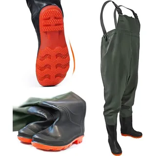 hitbaits Gummiangelwathose mit Hosenträgern, Omega Größe 45