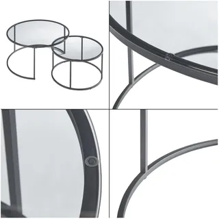 [en.casa] Kokkola Grau Metall 60 x 60 x 39 cm
