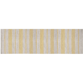 Teppich Flur aus Baumwolle in Gelb und Beige 60x200 cm CABOURG