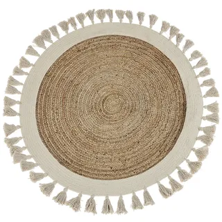 Beliani Teppich beige ⌀ 120 cm SAMSUN