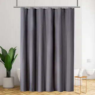 ANAZOZ Dusch Gardine 80x180cm, Duschvorhang Polyester Anti-Schimmel Waschbar Einfarbig Dunkelgrau