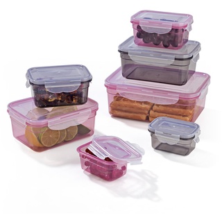 GOURMETmaxx Frischhaltedosen mit Deckel klick-it 7-Dosen-Set | Aufbewahrungsbox für Meal Prep | Luftdichte, auslaufsichere & stapelbare Vorratsdosen mit Deckel | BPA-frei