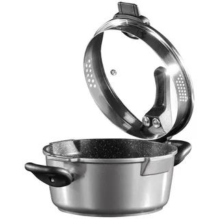 STONELINE Kochtopf, Aluminiumguss (2-tlg) grau|schwarz