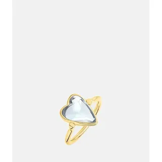 Liebeskind Berlin Glass Heart Ring Fingerring Edelstahl Gelbgoldfarben Gr. 52