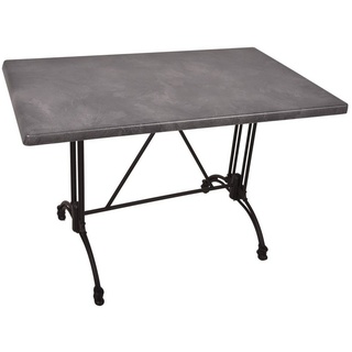Garden Pleasure Gartentisch, Bistrotisch Set Dark Slate 110x70cm Tischgestell Aluminium schwarz Garten Tisch grau