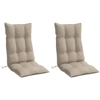 vidaXL Hochlehner-Auflagen 2 Stk. Taupe Oxford-Gewebe