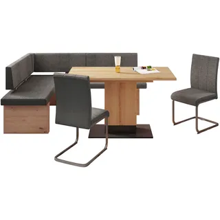 Hela Essgruppe "BERKEL", grau (artisan eiche, schwarz, anthrazit, anthrazit, artisan eiche, schwarz), Webstoff, Synchron-Auszug, Artisan Eiche/Schwarz,Anthrazit, Holzwerkstoff, Metall, Stoff, Sitzmöbel-Sets, Essgruppe, Synchronauszug;Säulentisch;beidseitig 