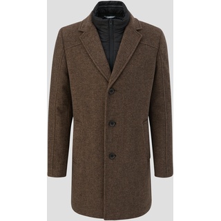 s.Oliver - Tweed-Mantel mit herausnehmbarem Insert, Herren, braun, 98