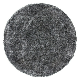 Kayoom Hochflorteppich Diamond  (Grau/Weiß, Durchmesser: 120 cm, 100 % Polyester)