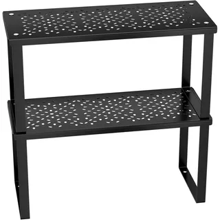 Set von 2 Küchen Organizer Gewürzregal, stapelbar, Metallregale, platzsparend, für Küche und Bad