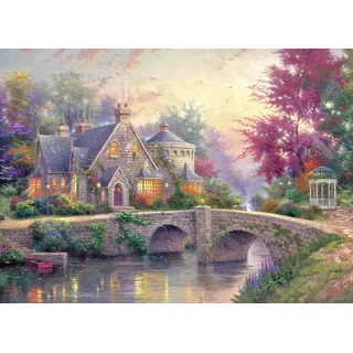 CHengQiSM Puzzle 1000 Teile, 1000 Stück Jigsaw Puzzle - Dorf und Kleine Brück - Impossible Puzzle für Erwachsene (70x50 cm) Puzzlesets Dekompression Papppuzzles Lernspiele für Familien