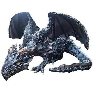 Stronrive Drachen Skulptur Figur, Drache Rasen Statue, Draußen Garten Drache Statue, Realistische Harz Hockende Drachen Skulptur Für Garten Und Hinterhof Dekoration