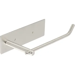 Mooche 304 Edelstahl Toilettenpapierhalter, 17cm klopapierhalter für Wandmontage für WC und Badezimmer, 2 Befestigungsmöglichkeiten - Kleben oder gebohrt, Gebürstet Brushed Nickel