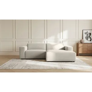 Ecksofa OTTO HOME "Koa, 228 cm, L-Form, Modulsofa in Cord, Chenille, Struktur, Webstoff", weiß, B:228cm H:88cm T:159cm, 100% Polyester, Sofas, Ecksofa, Designsofa, weicher Lounge-Sitzkomfort, Welleunterfederung, bodentief