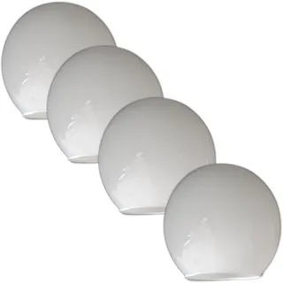 4er-Set Ersatzglas Lampenschirm Kugel Weiß – Opalglas Lampenglas rund für E14 Fassungen, Kugelförmiger Glas Ersatzschirm für Wandlampe, Deckenleuchte & Tischlampe – Lampenschirm Glas Weiß
