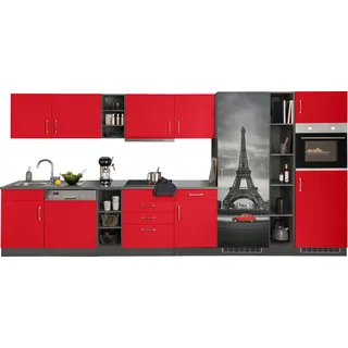 kochstation Küchenzeile KS-Paris 400 cm rot