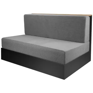 Nitoope 2 Stück Camper Kissenbezüge (1 Set), RV-Sitzbezüge, Wohnmobil-Sitzbezüge für Anhänger, Sofa-Sitzkissenbezüge, Sofakissen-Bezüge Stretch, für Reisemobilsitz, Waschbar, Einfach (Hellgrau)