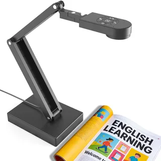 Gawervan 12MP Dokumentenkamera Schule, 4K Visualizer für Klassenzimmer - A3-Format, LED Licht, MIC, Drehen, Spiegeln, Mac OS, Windows - Chromebook für Fernunterricht, Webkonferenzen & Live-Demos