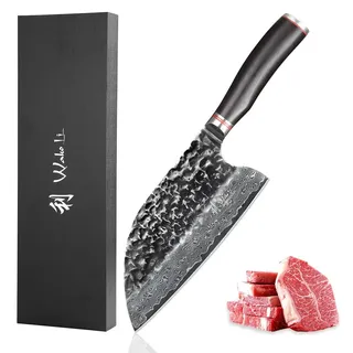 Wakoli Ebo Damastmesser Chinesisches Kochmesser 20,5 cm Schwarz