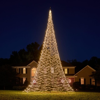 Fairybell LED-Weihnachtsbaum im Fahnenmast für den Außenbereich - 10 Meter - 8000 Warmweiße LEDs - Geeignet für vorhandene Fahnenmasten
