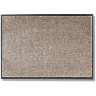 Schöner Wohnen Kollektion Fußmatte innen - Schmutzfangmatte 67 x 100 cm Taupe - rutschfeste Sauberlaufmatte strapazierfähig - Fussmatte Haustür - Türmatte waschbar bei 30°C