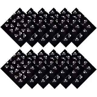 BEIMEIII 12 Stücke Piraten Kopftuch Bandana Taschentuch Pirat Bandana für Pirat Thema Party Halloween und Kinder Party Gefallen - 1
