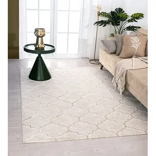MERINOS Teppich MERINOS "Studio 28262", beige, B:80cm H:12mm L:150cm, Polyester, Teppiche, Teppich, Kurzflorteppich, Hoch Tief Effekt, modernes Skandic Design