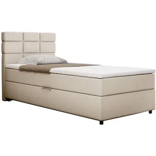 Homesy Boxbett, Beige, Holz, Mode, 100x200 cm, Oeko-Tex® Standard 100, Schlafzimmer, Betten, Boxspringbetten
