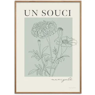 Poster&Frame Poster, Grün, Eiche, Papier, Kunststoff, Holz, 50x70 cm, gerahmt, Bilder und Zubehör, Wandbilder, Gerahmte Bilder