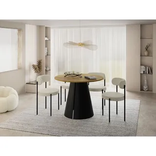 WFL GROUP Esstisch rund 120 x 76 cm braun