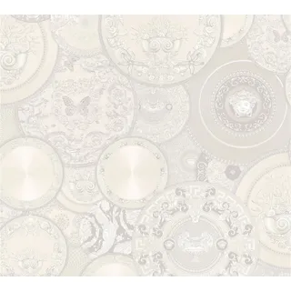 A.S. Création Vliestapete Versace wallpaper Versace 3, Design Tapete, silber, weiß 349014