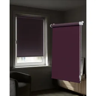 Victoria M. Tenebra Verdunkelungsrollo Klemmfix Rollo Fensterrollo, Sichtschutz, Verdunkelnd, Ohne Bohren inkl. Montagematerial, 150 x 160 cm, Lila Aubergine