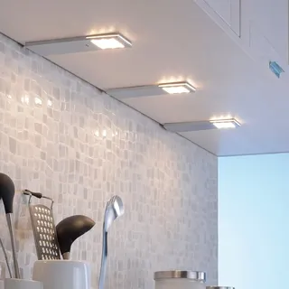 Paul Neuhaus Helena LED Unterbauleuchte mit Sensorschalter, 3er Set, Aluminium, warmweiße Lichtfarbe, modern,