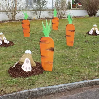 Gartenstecker Ostern Garten Hasen Deko Osterdeko für Draußen Frühling Modern Osterhase Außen Osterdeko Outdoor Osterdekoration Frühlingsdeko Hasen Figuren Deko Groß (A1)